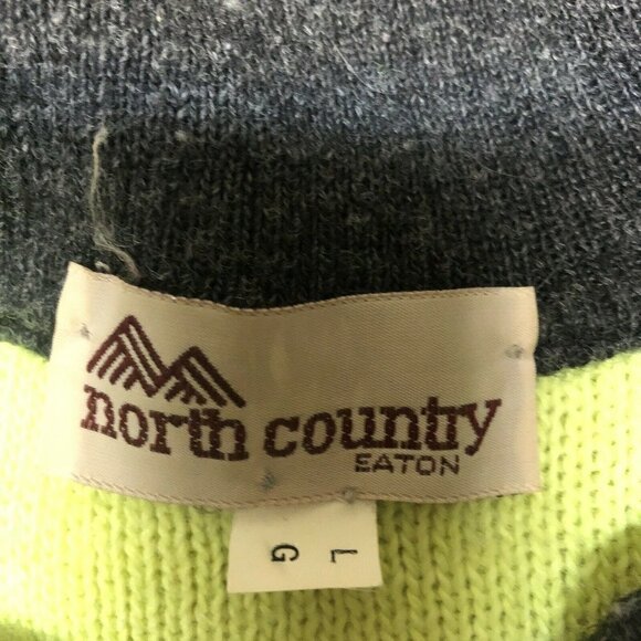 VTG North Country Eaton Neon L Men Wool Sweater - Picture 5 of 6